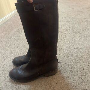 UGG Chocolate Brown Leather/Suede Castille Boots